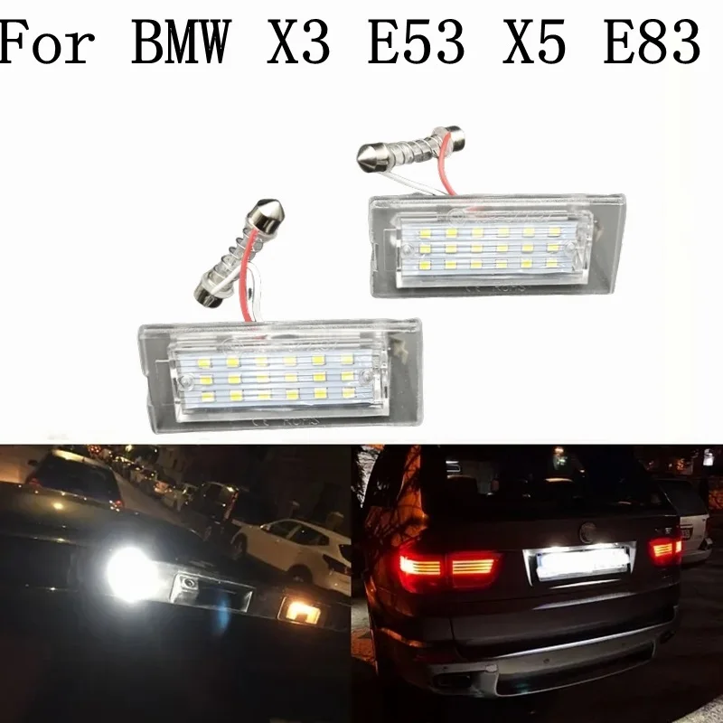 

Подходит для BMW X5 X3 E53 E83 2000-2011, белый светодиодный светильник номерного знака, без ошибок