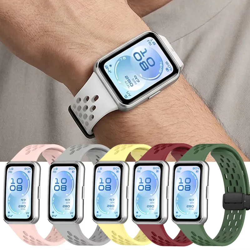 Magnetische Schnalle Silikonarmband für Huawei Band 11 11Pro, bequemes, verstellbares Sportarmband für Huawei Band 11Pro Zubehör