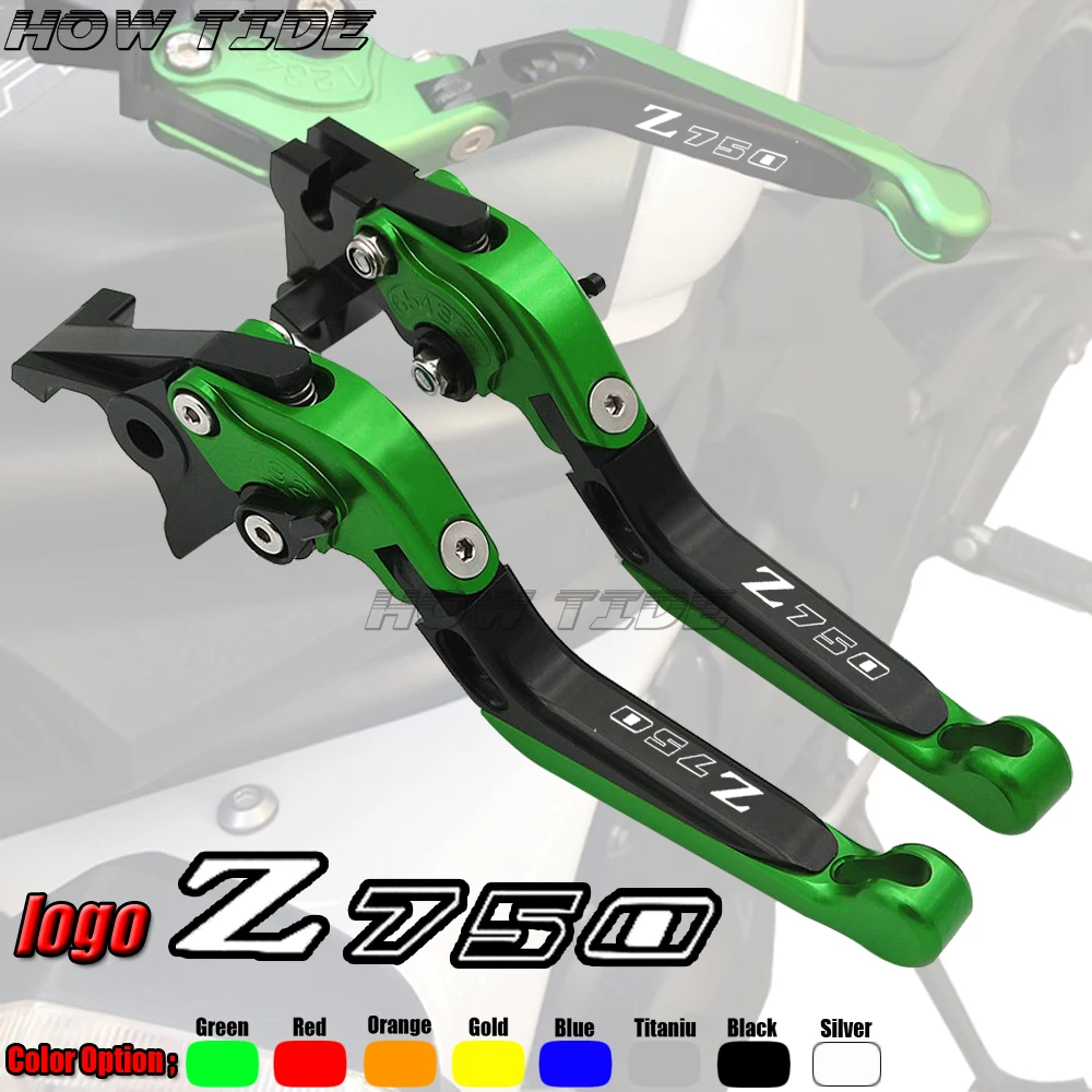 Laser Logo For Kawasaki Z750 Z 750 (not Z750S model) 2004 2005 2006 CNC  Folding&Extending Motorcycle Brake Clutch Lever