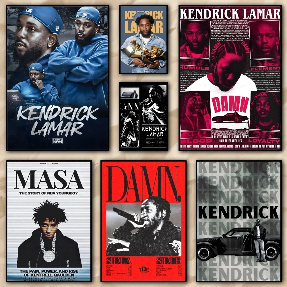 Rapper K-KENDRICK LAMAR Poster HD art sticky wall waterproof home living room bedroom bar aesthetic decoration