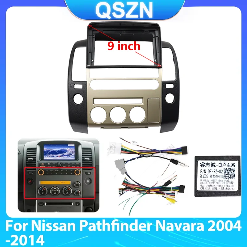 

Car Fascia Fit For Nissan Pathfinder Navara 2004 - 2014 Stereo Panel Audio Installation Surround Trim Frame Dash Kit Facia Cover