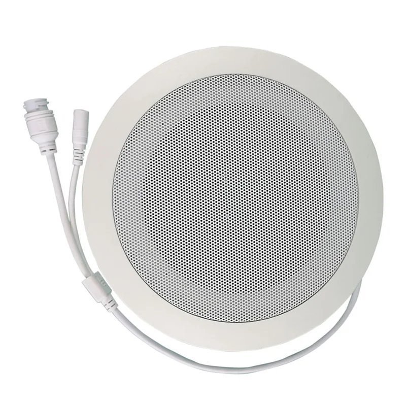A24U 10W Network IP Public Address System Audio ABS Ceiling Speaker POE Or DC12V