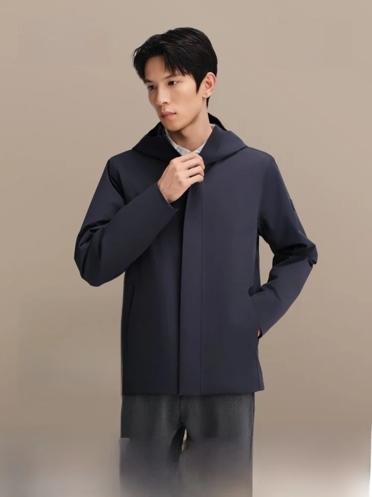 

Bosideng New Men's ort Lightweight down Jaet Classic Busin Simple Quali Goose down Hooded Coat Polyester Fiber Commute