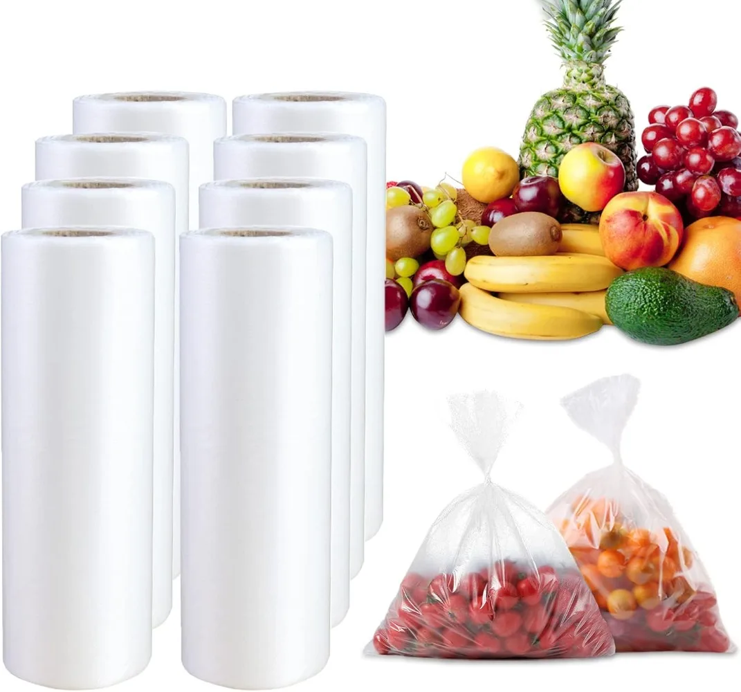 12 X 16 Inches Plastic Produce Bag on a Roll, Food Storage Bags for Fruits, Vegetable,350 Bags/Roll