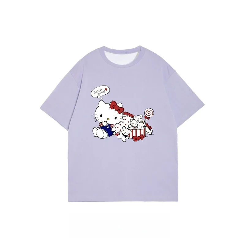 

New 3D Printed Hello Kitty Quick Drying Short Sleeved T-shirt for 2025, Cute and Casual Breathable Top