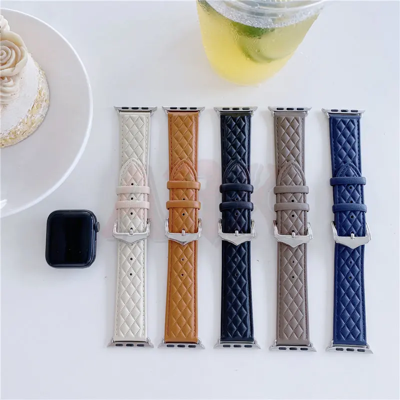 

Ремешок кожаный для Apple Watch Band, браслет для IWatch Series Ultra 3 5 6 SE 7 8, 45 мм 44 мм 49 мм 41 мм 40 мм 42 мм 38 мм