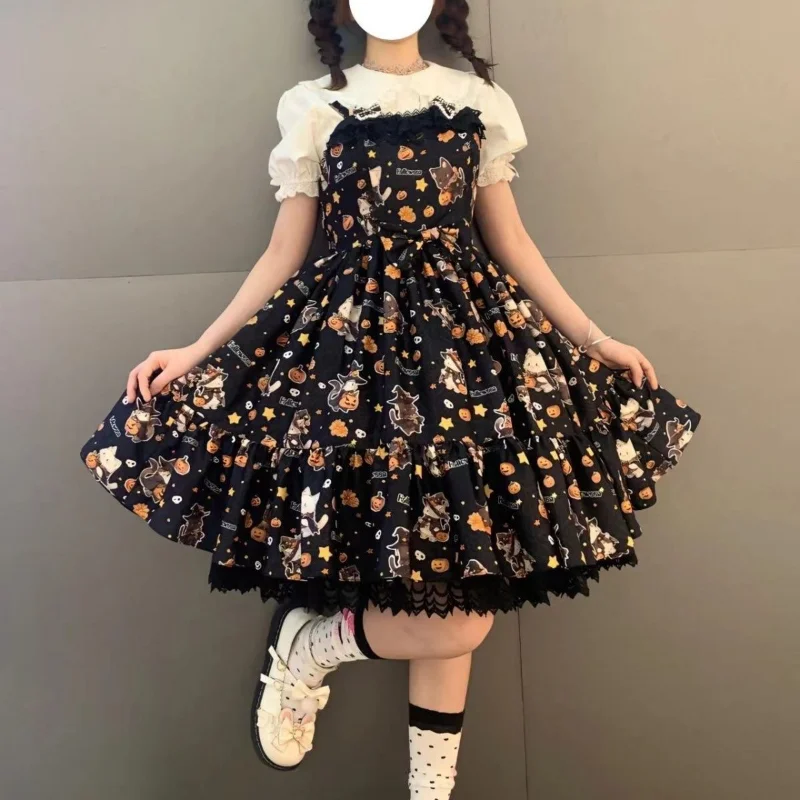 女性のためのロリータハロウィンドレス,かわいい女の子のためのオリジナルのサマードレス,y2k,2024