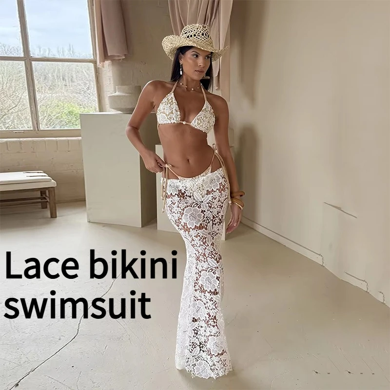 New Three Piece Sexy European and American Bikini Lace Split Women's Swimsuit