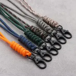 Paracord Keychain Lanyard Rotatable Buckle High Strength Parachute Cord Emergency Survival Backpack Triangle Key Ring Neck