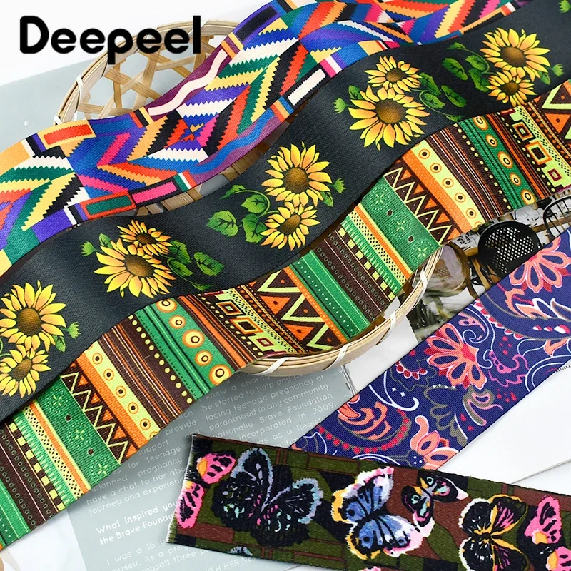 Deepeel-correas étnicas de Jacquard para bolso, correa de hombro, cintas de cinturón, accesorios de costura para ropa, mochila, 8 metros, 50mm