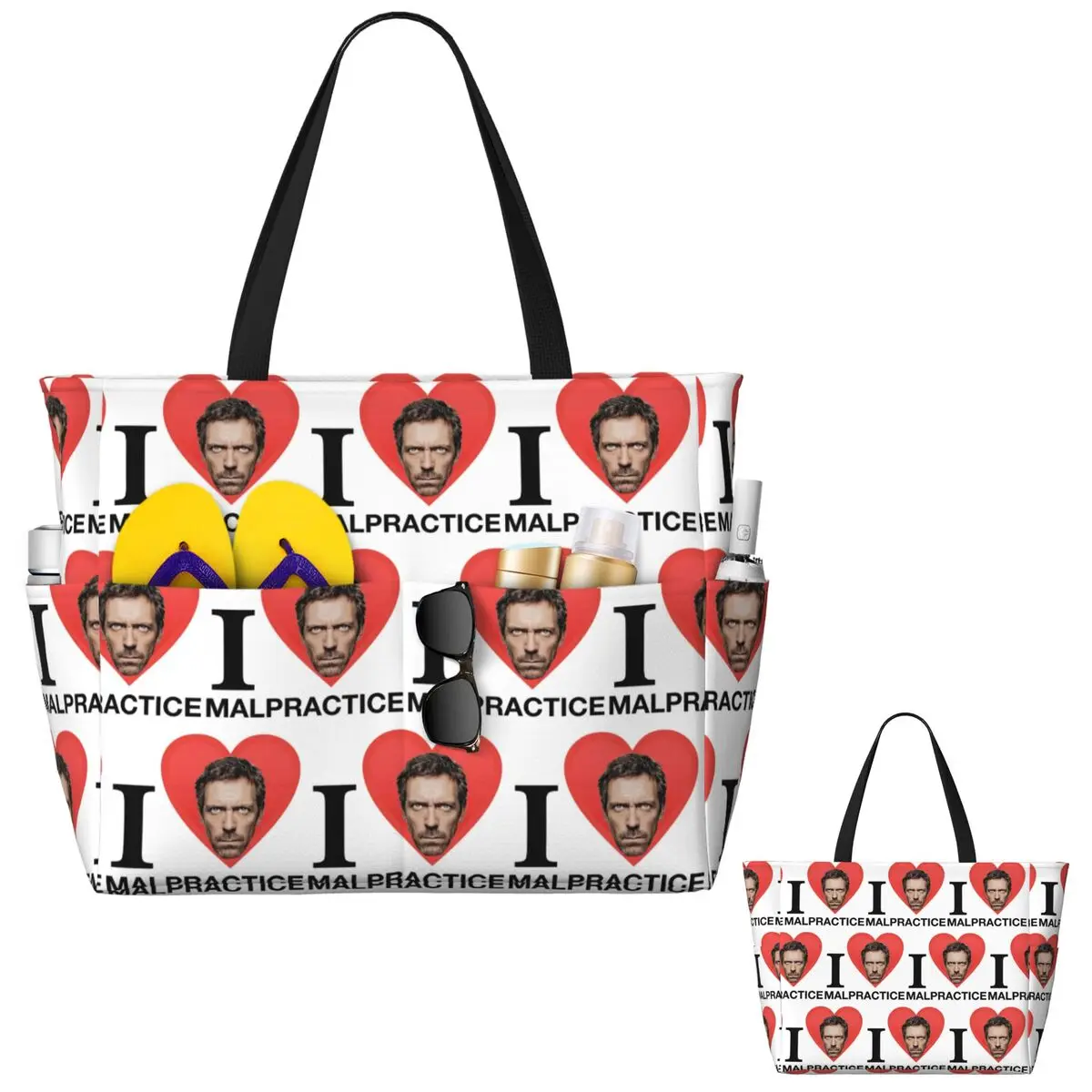 House MD Malpractice Enthusiast Merch Beach Tote Bag Sport Gym Yoga Duffle Large Tote Bag Women Travel Bag Fitness bag