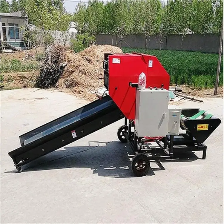 Full Automatic Mini Corn Silage Round Bale Wrapping Machine Diesel Engine Baler for Small Grazing Hay for Small Farms