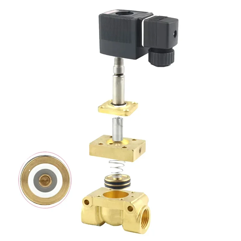 50bar High Pressure High Temperature Solenoid Valve 1/4 3/8 1/2 Bsp 24v Dc Ac220v Orifice 8/10/12mm Nc 5404-04 Pilot Brass Valve