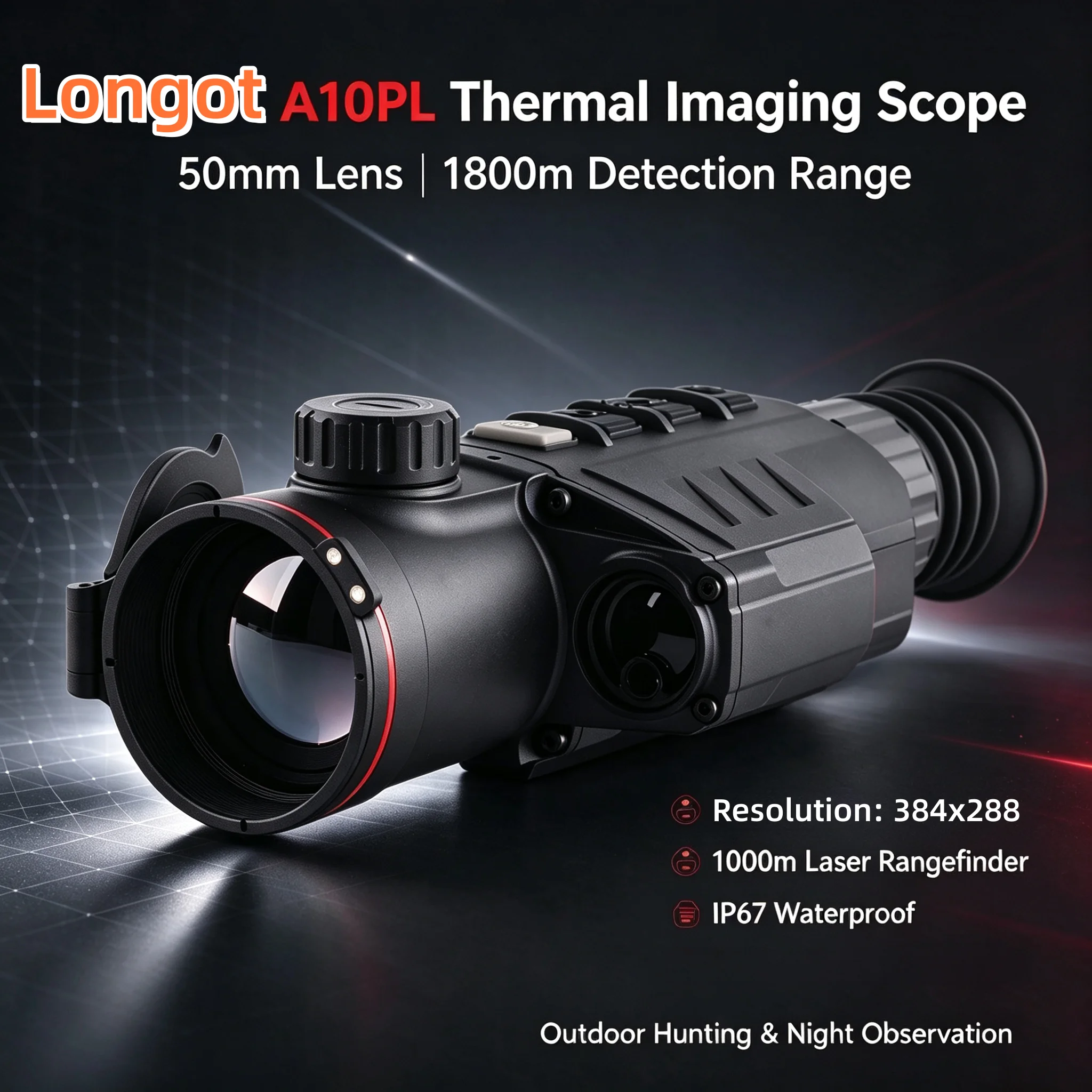 Thermal Monocular Laser Rangefinder - LONGOT A10PL Thermal Imaging Monocular Built-in