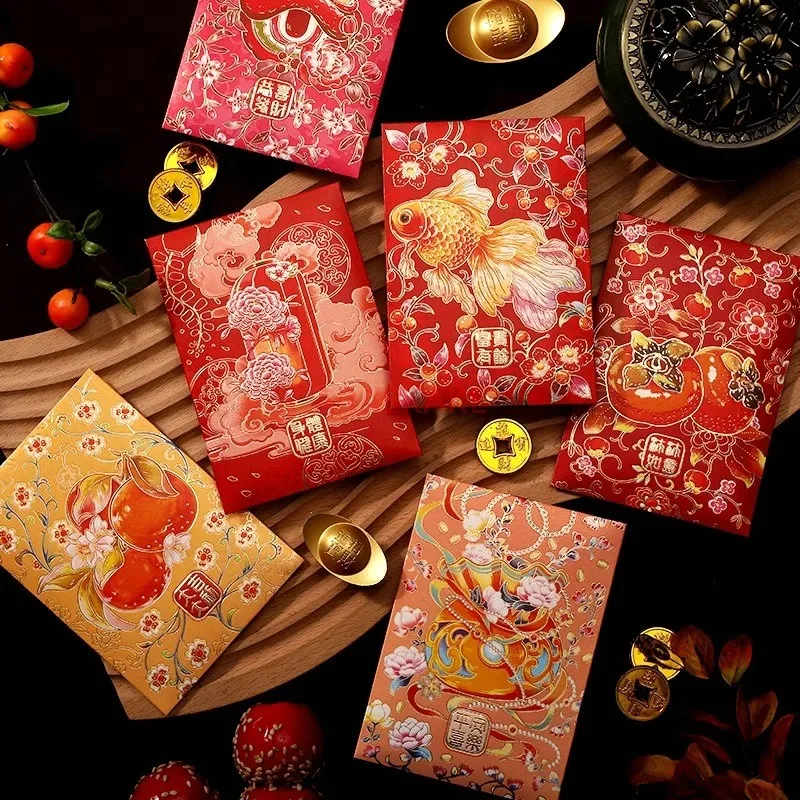 36pcs New Year's New Red Envelope Bag Creative Chinese Style Short Spring Festival Bag Medium Red Envelope