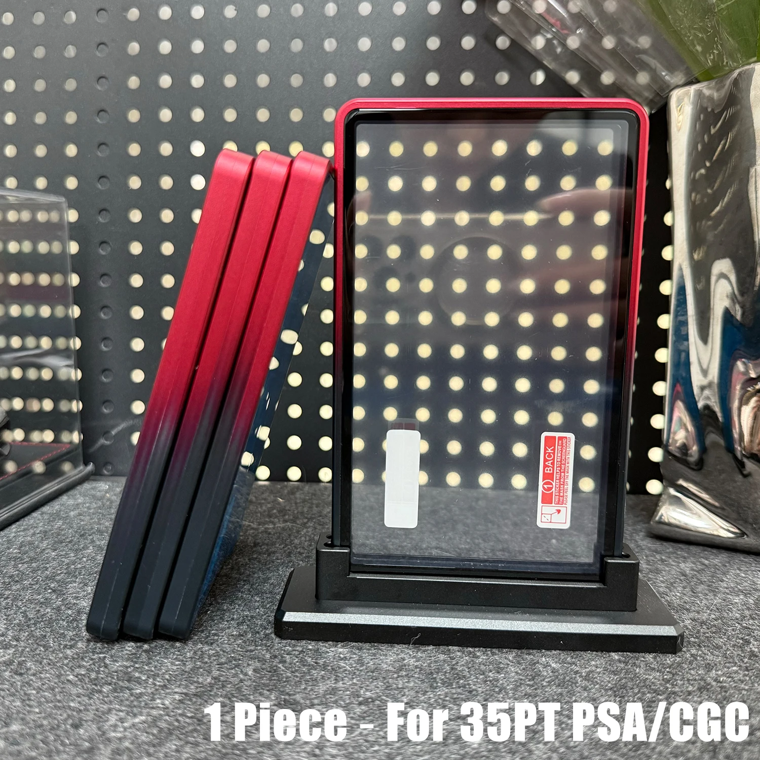Mehrfarbiger Sammelkartenhalter aus Aluminiumlegierung mit Farbverlauf, Metallgehäuse für 35PT PSA CGC abgestufte Karte