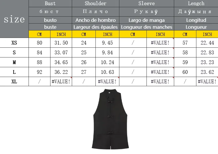 Damen-Top mit Seil-Knoten-Schnalle, Sommer-Outfit für Damen, neues ärmelloses Oberteil mit hohem Kragen, lässige Mode, schmal geschnittenes Damen-Top im chinesischen Stil – Detail 1