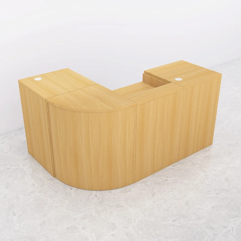 (customized)Supermarket Checkout Counters with Wood Elegant and Durable Cashier Station