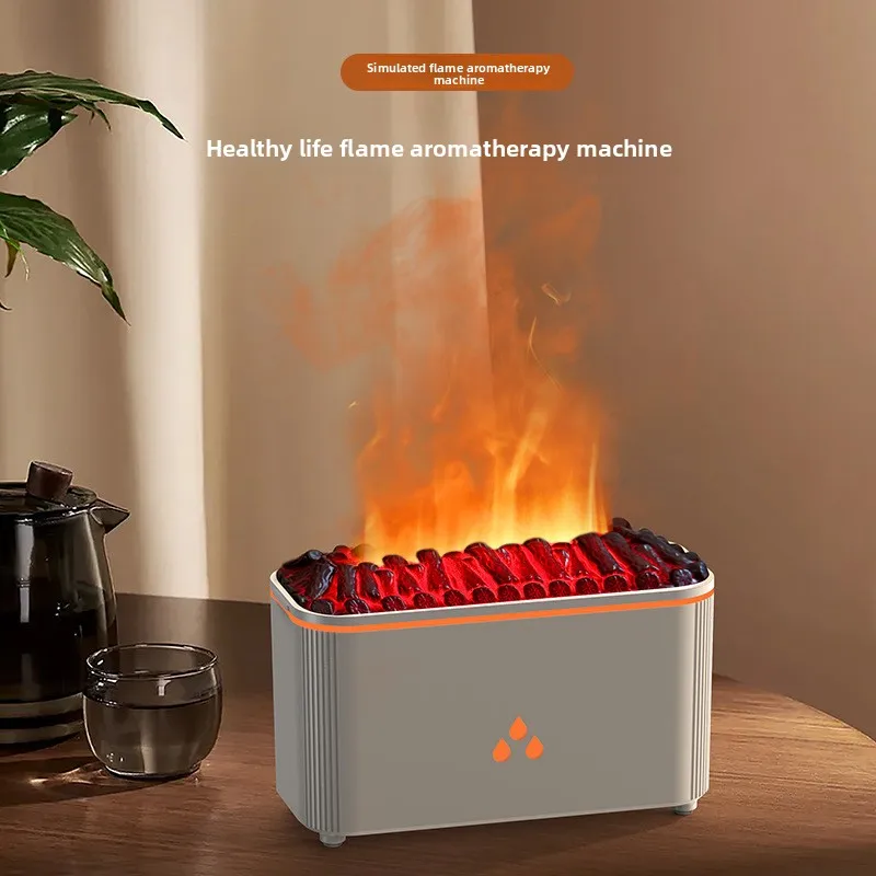 

Креативный новый ароматический диффузор с вулканической лавой, домашний настольный увлажнитель пламени, семицветный ароматический диффузор с имитацией дров