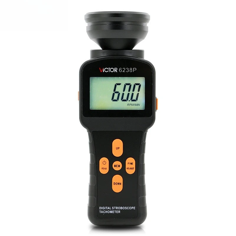 VC6238P Digital Stroboscopic Tachometer 60‑40000RPM Flash Tester With Back‑light Display
