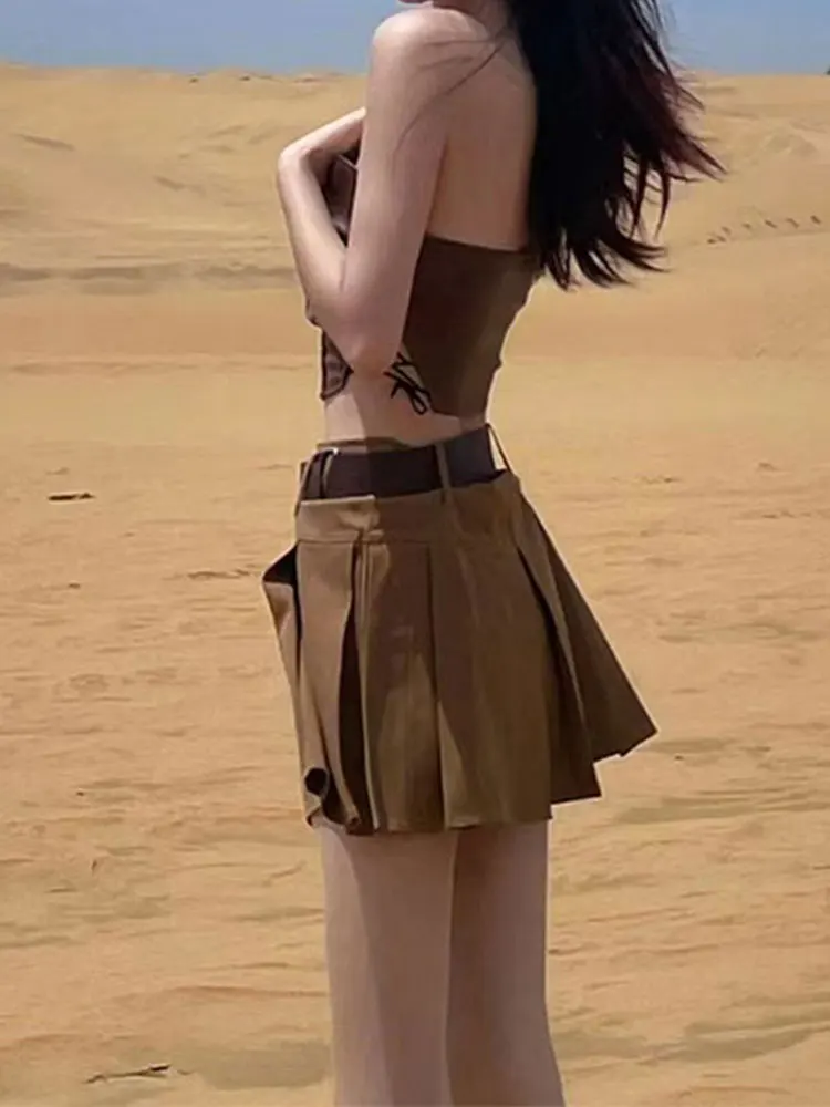 Travel Photoaphy Desert Sle ort Skirt Western Cowboy Chic f-length A-line Vintage Poly Blend Fabric Ladies Skirt