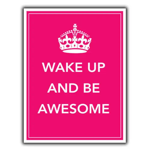 WAKE UP AND BE AWESOME SIGN METAL PLAQUE Inspirational Motivational quote-Aluminum