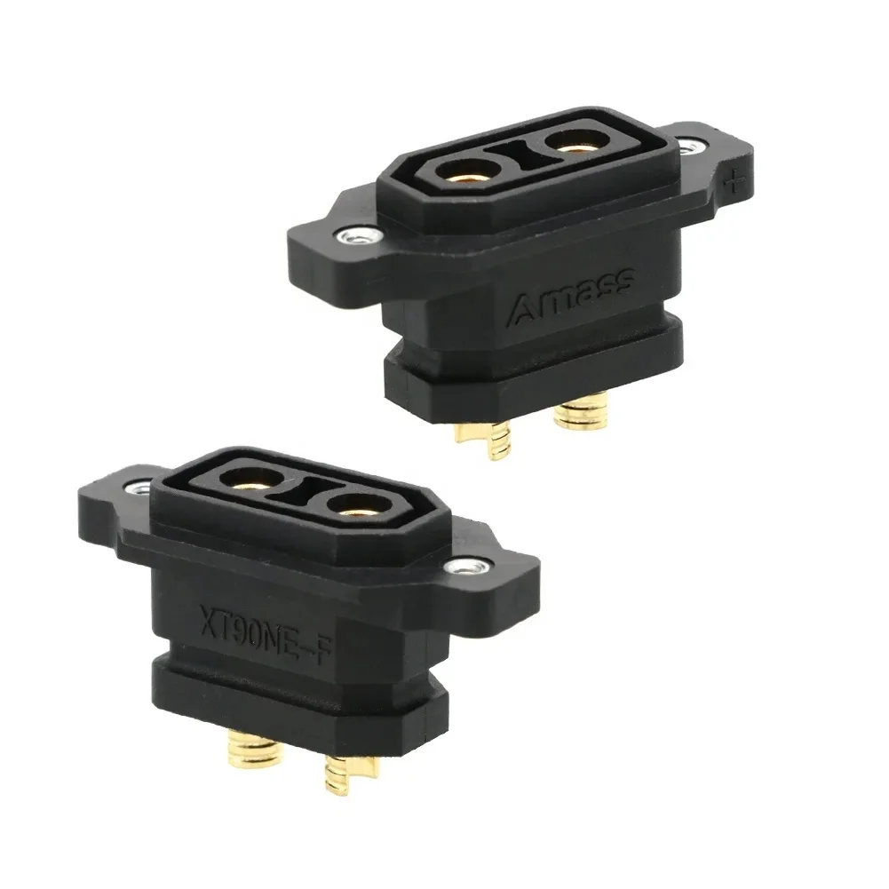 10 PCSAMASS Konektor XT90NE-F Berlapis Emas Tipe Betina XT90 yang Dapat Dipasang untuk Pesawat RC 30A untuk Komponen DIY