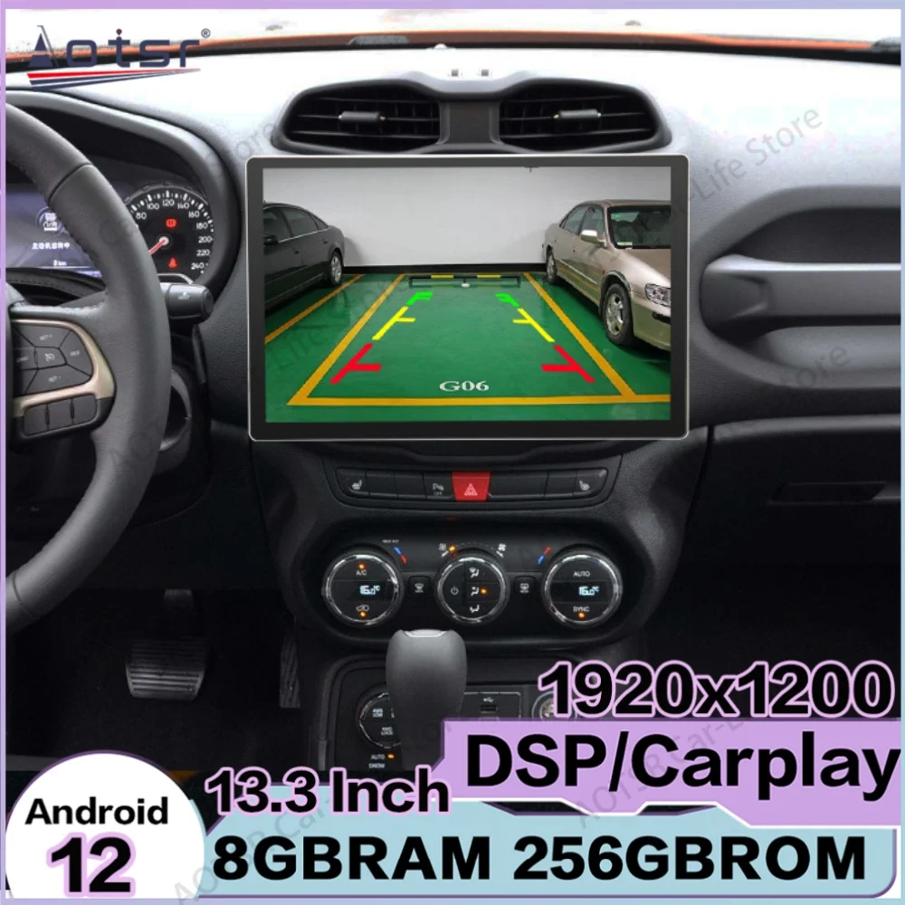 

13.3 Inch 2K HD Screen For Jeep Renegade 2016~2018 Multimedia Android 12 Player GPS Navigation Car Radio Stereo IPS Head Unit
