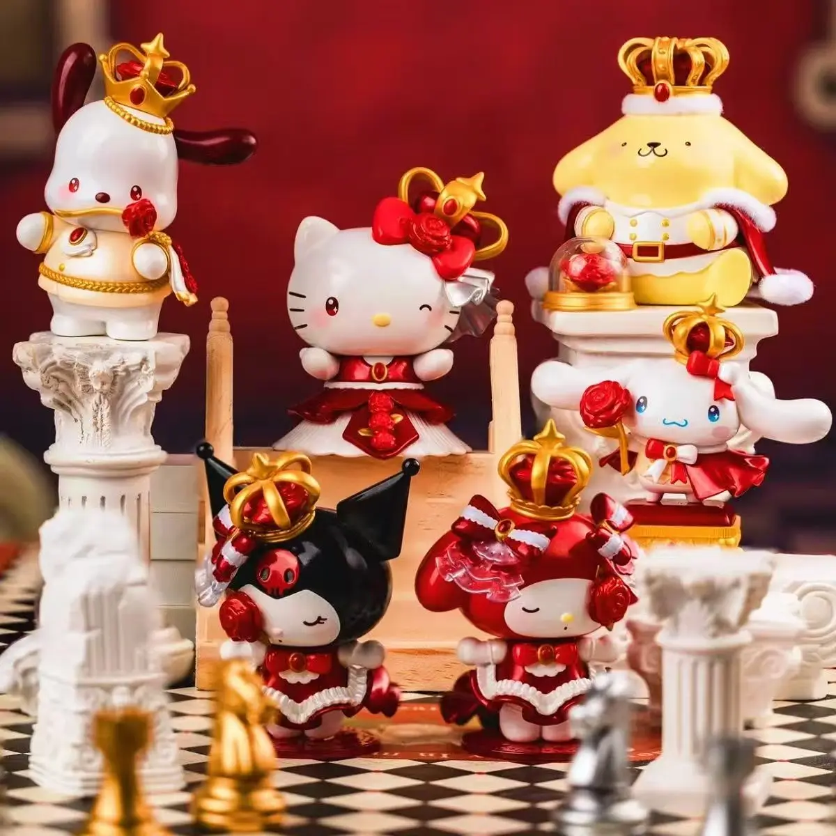 

Новинка 2026: Серия Sanrio Characters 'Rose Night' – Коллекционная фигурка-сюрприз (Blind Box) для декора рабочего стола, ПВХ-модель, игрушка-сюрприз, подарок для девочки