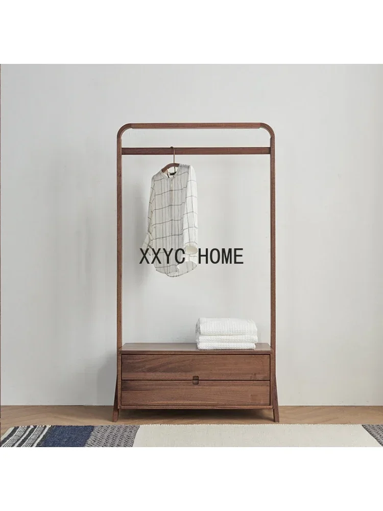 

Floor Clothes Solid Wood Simple Coat Bedroom Storage Rack