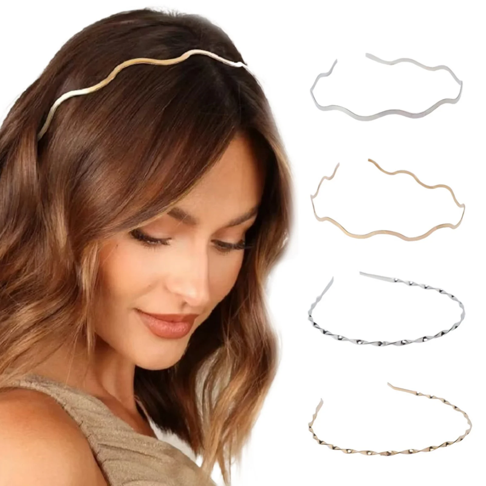 Diadema de canela dorada nueva, tocado de hojas de rama de olivo, accesorios morales para el cabello, adornos de Laurel, 1 ud.