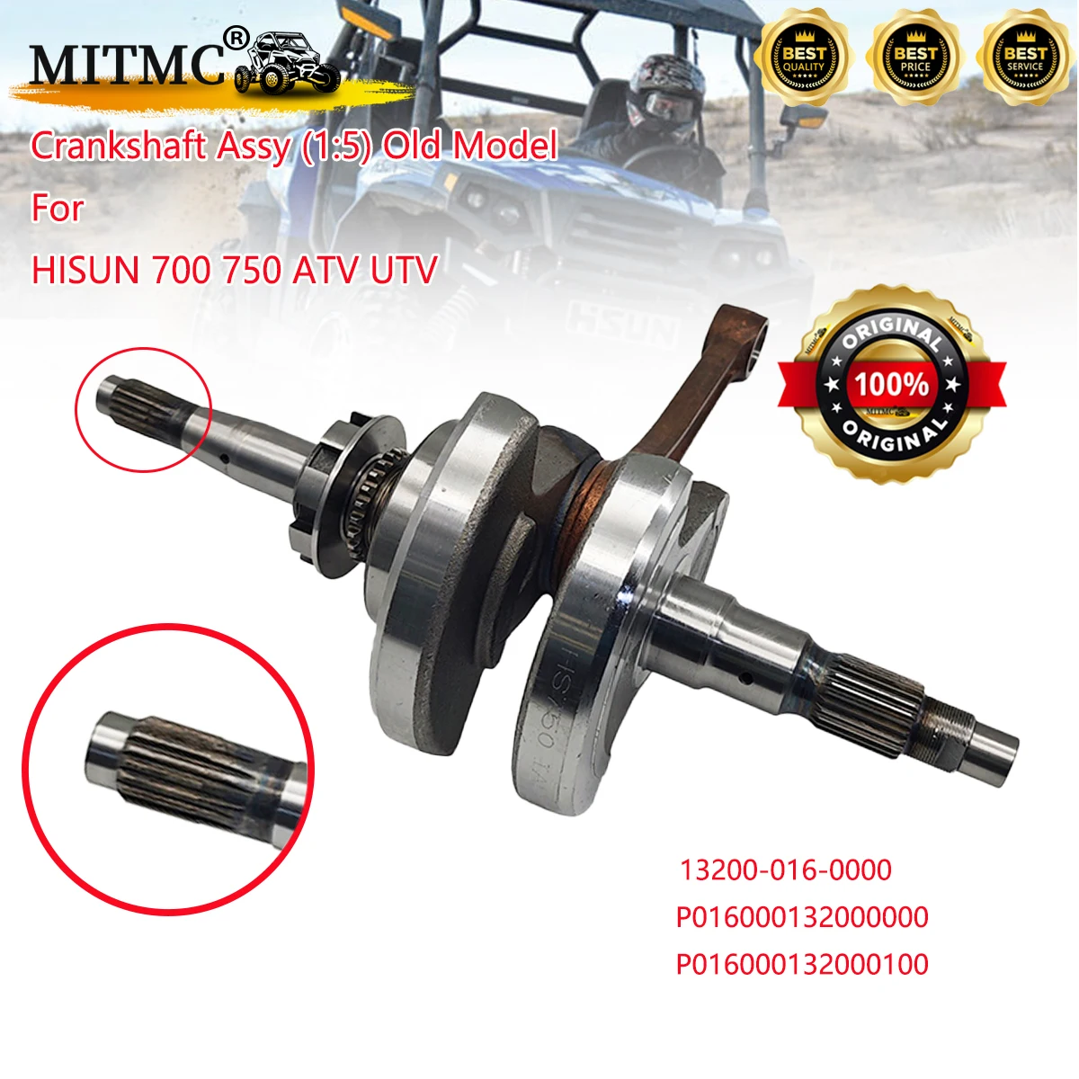 

Crankshaft Assy (1:5) Old Model For HISUN 700 CREW UTV FORGE AXIS SECTOR TACTIC Performance RK 750 ATV UTV 13200-016-0000
