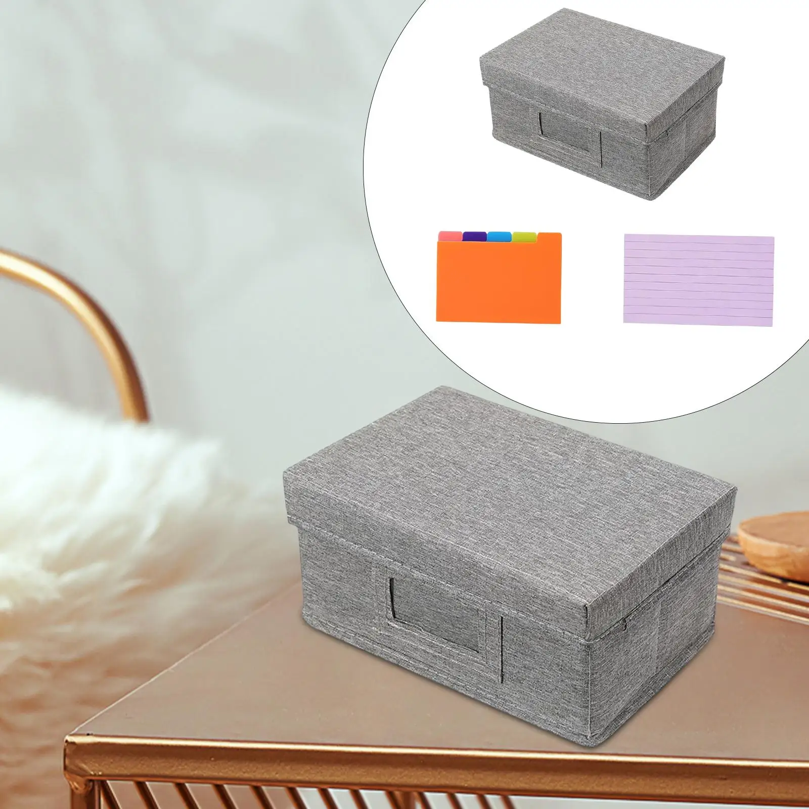 Index Card Dividers Box Container Office Supplies Compact Adjustable Dividers Note Cards Dorm with Lid Organizer Storage Case