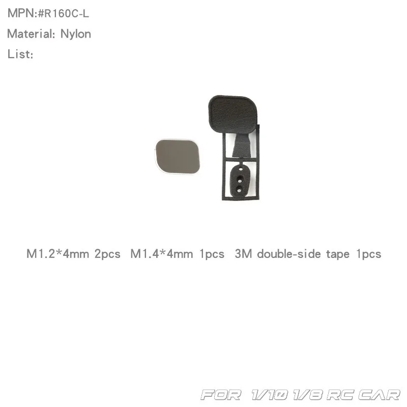 Front Hood Sand Board Mirror Simulation Decorative Additional Rearview Mirror For 1/10 1/8 Rc Crawler FCX10 LC80 LC79