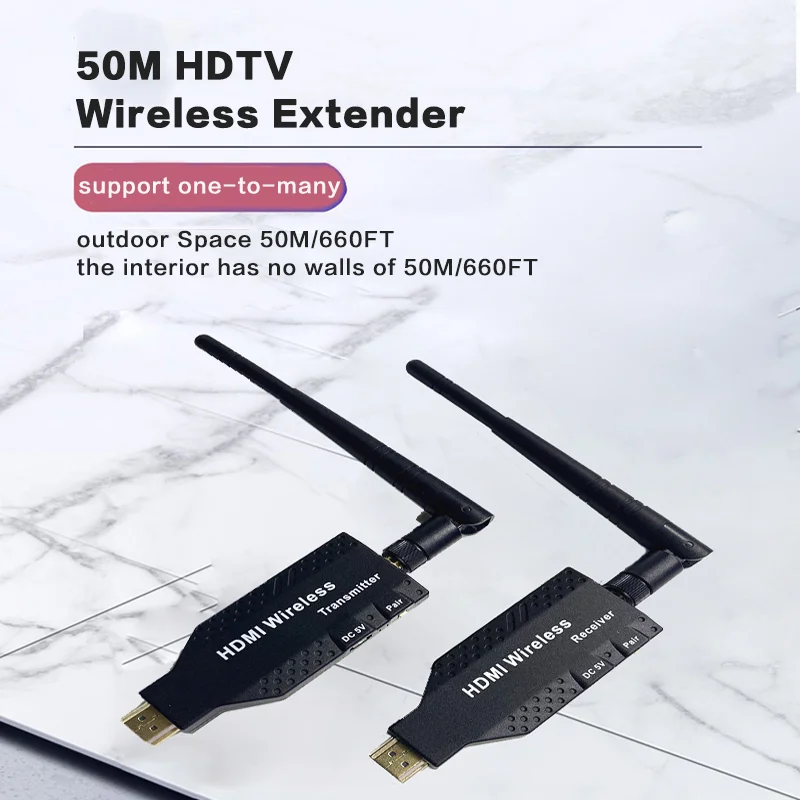 50M HDTV Extender | 1080P 60Hz HDTV Wireless Network Converter Switch For TV DVD PC Projector  No Need Network Cable