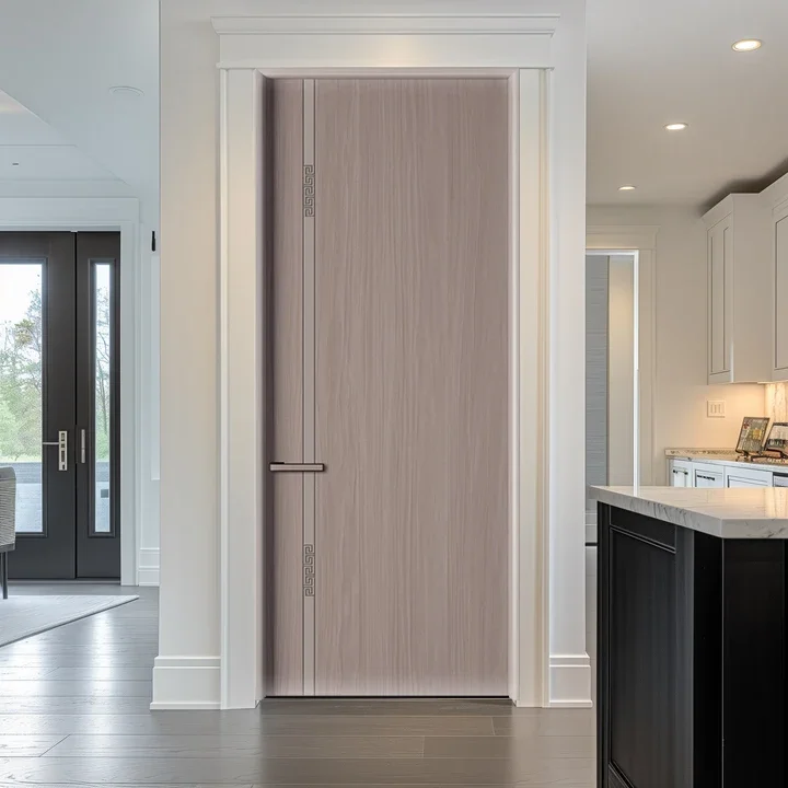 Modern White Solid Wood Slab Doors with Locks for the House Elegant Wood Room Door