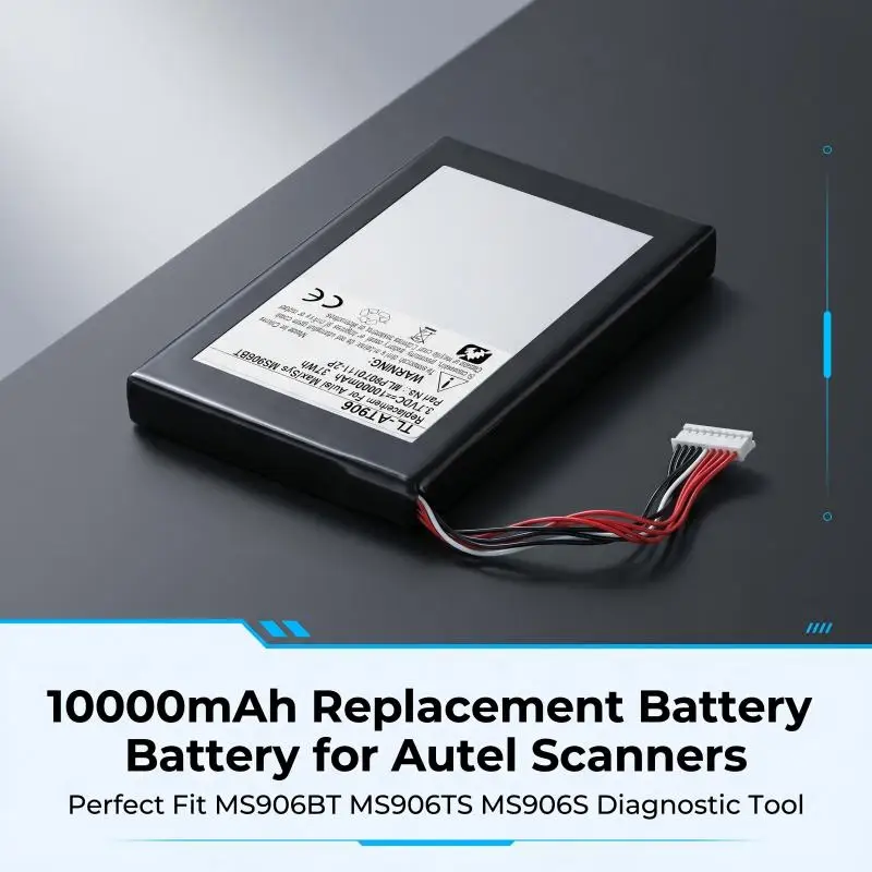3.7V 10000mAh Li-Polymer Replacement Battery TL-AT906 Fit Autel MS906BT MS906TS MS906S Diagnostic Scanner