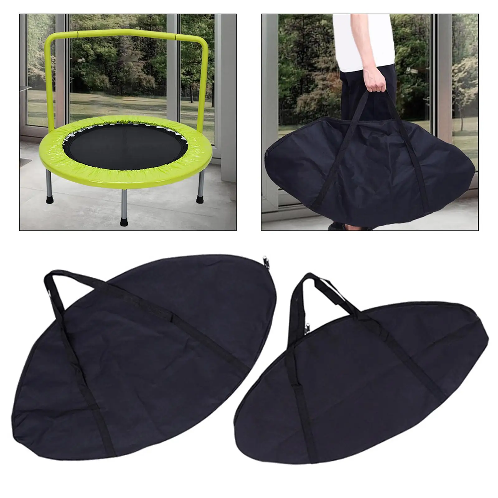 Trampoline Bag Organizer Pouch Zippered Foldable Dustproof Trampoline Storage Bag Equipment Bag for Fitness Weekend Sports