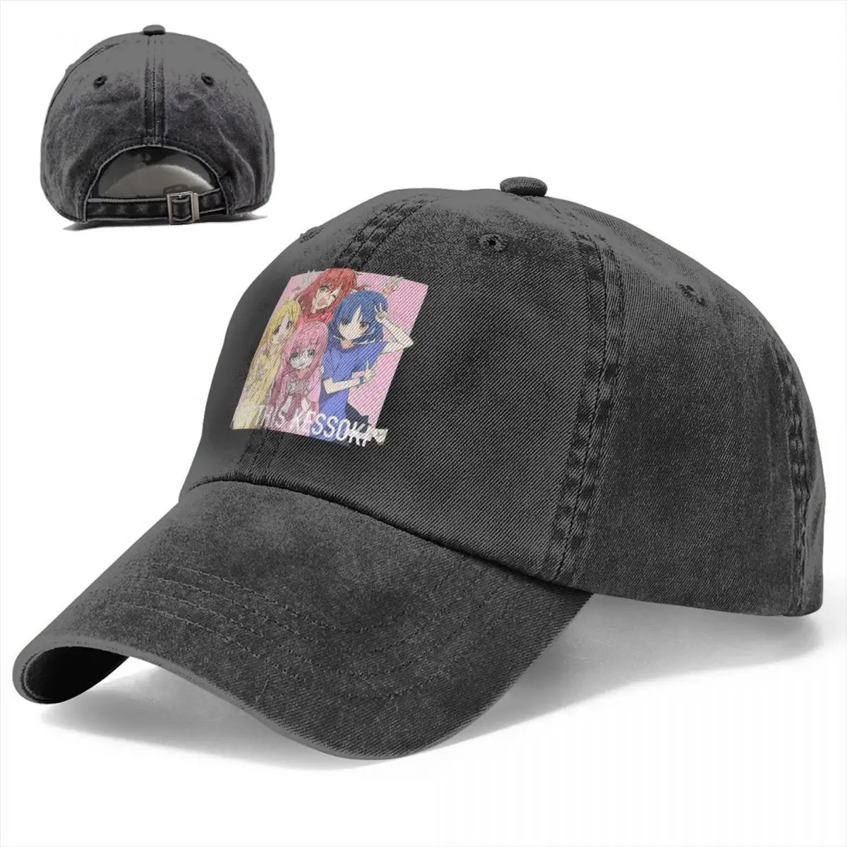 Washed Men's Baseball Cap Japanese Music Anime Trucker Snapback Caps Dad Hat Bocchi The Rock Golf Hats