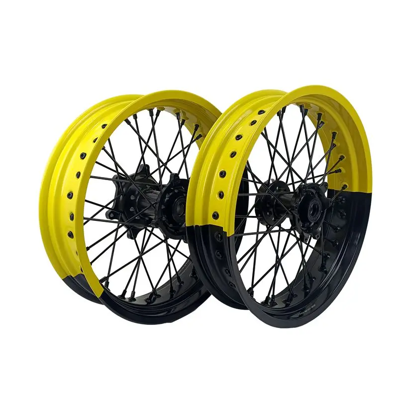 

Hot-selling High Quality 17 Inch Aluminum Alloy Anodized Supermoto Wheels Set New Motorcycle Part
