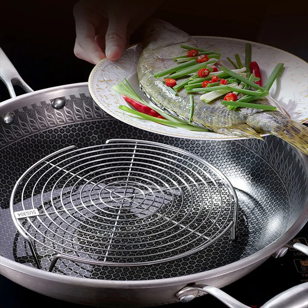 Stainless Steel Steamer Rack Steaming Tray Multifunction Stuffed Bun Eggs Grill Steam Stand Shelf Kitchen Cooking Accessories