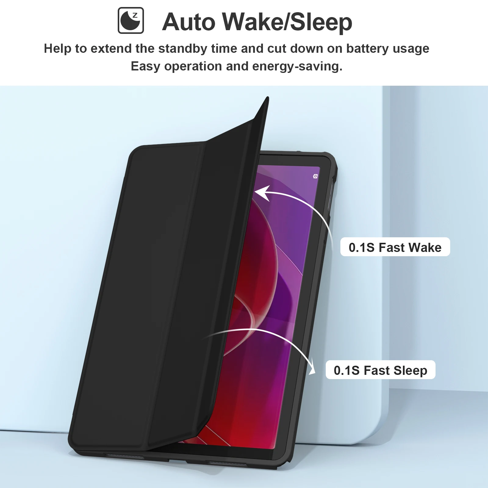 حافظة كمبيوتر لوحي ذكية لجهاز لينوفو تاب M11/B11 10.95 بوصة غطاء ناعم من البولي يوريثان ثلاثي الطي غطاء حماية لجهاز لينوفو تاب M11/B11 10.95 في Shell