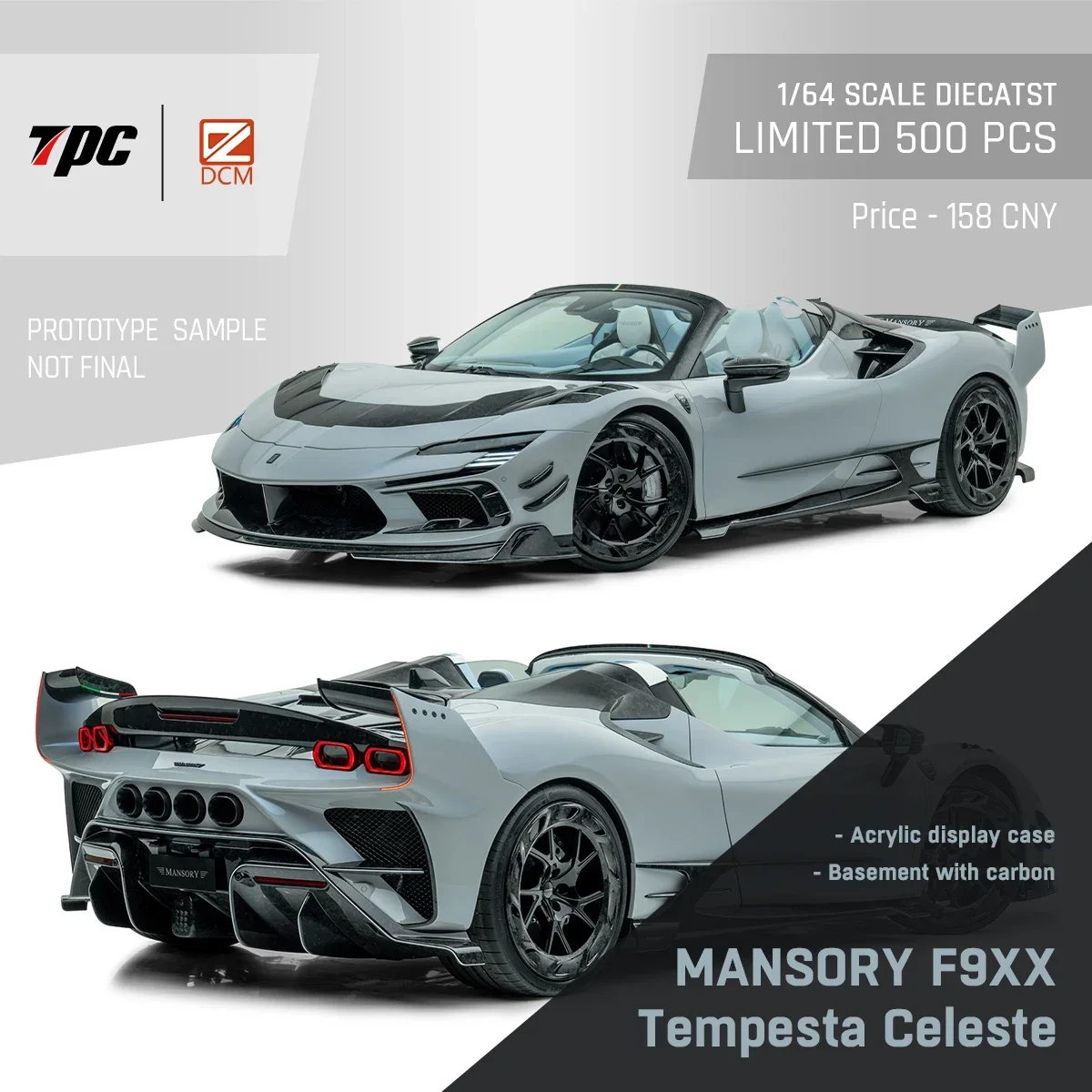 **Pre-order ** DCM 1:64 Mansor F9XX Spider /Stradale  limited500 Diecast Model Car