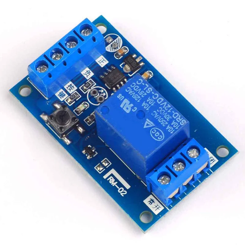 وحدة مرحل واحدة ثنائية الاستقرار 5V12VCar تعديل التبديل زر واحد بدء إيقاف التحكم الدقيق ذاتي القفل #4