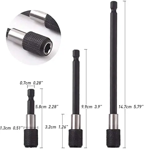 1/4 "Mũi Mở Rộng Bộ, 2 Chiếc Linh Hoạt Mũi Nối Dài Trục, 3 Nhanh Chóng Thay Đổi Từ Vít Giá Đỡ