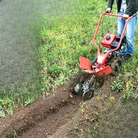Small agricultural multi-functional trencher rotary tiller micro tiller scarifier lawn mower plowing machine diesel trencher
