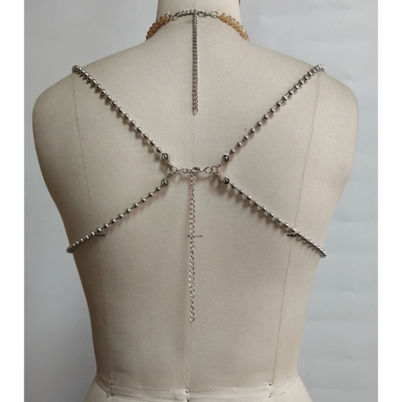 

Регулируемый бюстгальтер без косточек, украшения для тела, кристаллы, вышивка бисером для вечеринок у бассейна, принадлежности