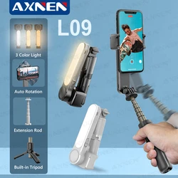 AXNEN L09 Handheld Gimbal Stabilizer Selfie Stick Bluetooth Mobile Phone Holder Adjustable Fill Light Selfie Stand for Cellphone
