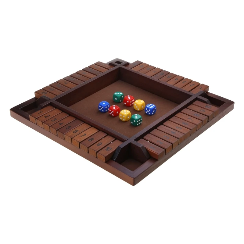 

2-4 Player Four Sided Number Flipping Game Shut Box Game Pub Bar Party Supplies