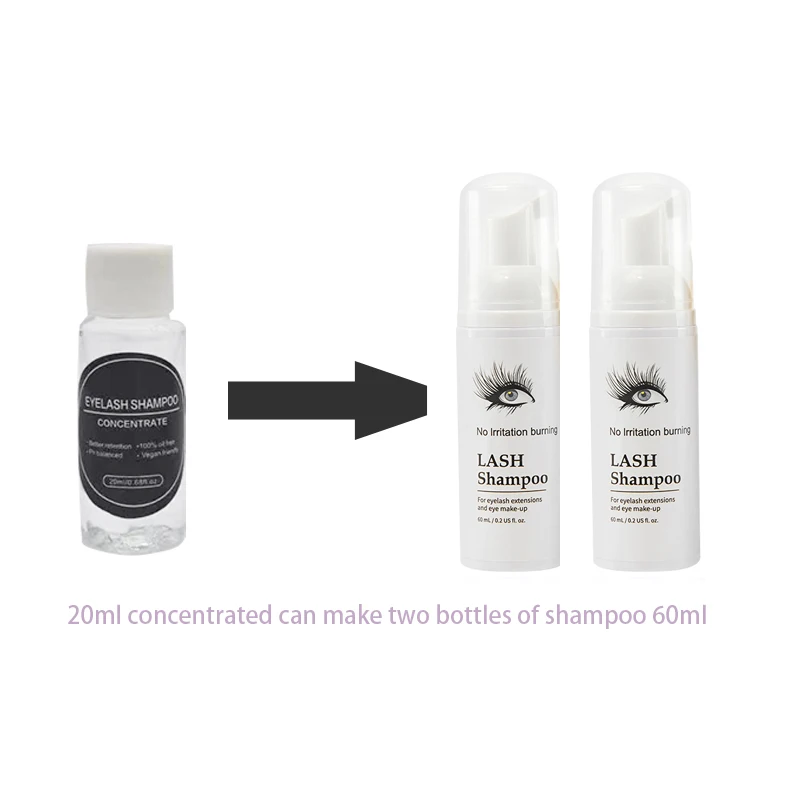 20ml Eyelash Shampoo Concentrate Lash Bath Foam Cleanser Mousse Friendly for Daily Face Beauty Shop Mousse Lash Cleanser Bottle